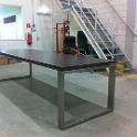 XL bureau op maat in RVS met zwevend werkblad : Gemarkeerd